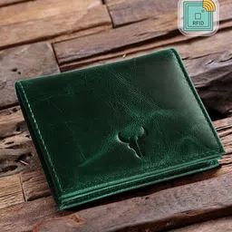 NAPA HIDE Men Green Textured Two Fold Wallet-picture-16