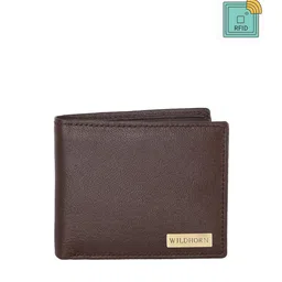 WildHorn Men Brown Textured Two Fold Wallet-32