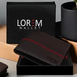 LOREM Men Brown Textured Two Fold Wallet image 1