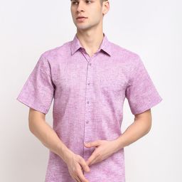JAINISH Men Purple Solid Classic Slim Fit Cotton Casual Shirt-image-96