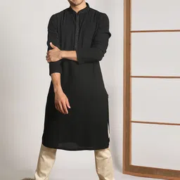 Manyavar Men Black Kurta with Churidar-picture-47