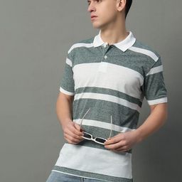 GET GOLF Men Striped Polo Collar Cotton T-shirt-image-74