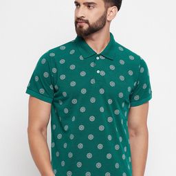 VERO AMORE Conversational Printed Polo Collar T-shirt-image-2