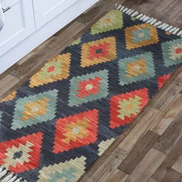 HOMADORN Red & Green Geometric Printed Anti Skid Floor Mats-19