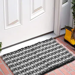 Kuber Industries Black & White Striped Cotton Doormat-image-73