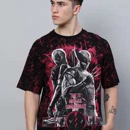 Free Authority Men Graphic Printed Round Neck Cotton Oversized T-Shirt-picture-30