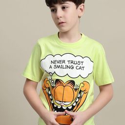 Kids Ville Boys Garfield Printed Pure Cotton T-Shirt-25