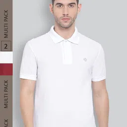 LUX NITRO Pack Of 2 Anti Odour Polo Collar Cotton Blend T-shirts-image-68