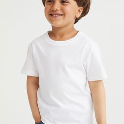 H&M Boys White Pure Cotton Slim Fit T-shirt-image-90