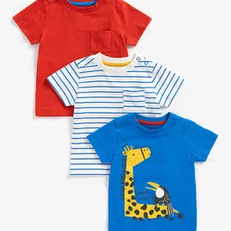 mothercare Boys Pack Of 3 Printed Pure Cotton T-shirt-image-93