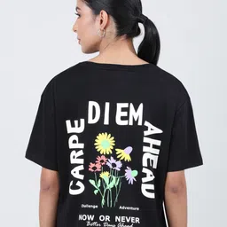 Bene Kleed Women Pure Cotton Floral Printed Oversized T-Shirt-image-98