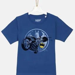 YK Justice League Boys Blue Batman Printed Pure Cotton T-shirt-picture-6