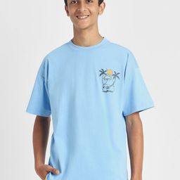 VEIRDO Boys Printed Drop-Shoulder Sleeves Pure Cotton T-shirt-image-87