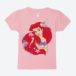 YK Disney Girls Disney Princess Printed Round Neck Pure Cotton T-shirt-image-85