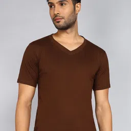 Fleximaa V-Neck Short Sleeves Pure Cotton T-shirt-image-48