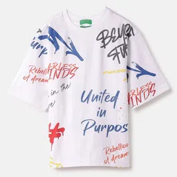United Colors of Benetton Boys Typography Printed Pure Cotton T-shirt-picture-46