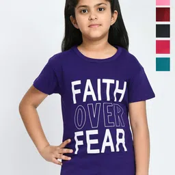 BAESD Girls Pack Of 6 Graphic Printed Cotton T-shirt-picture-8