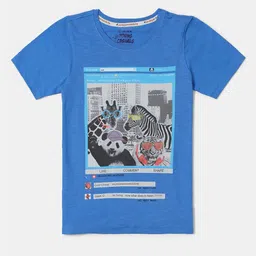 Jockey Boys Combed Cotton Printed Round Neck Regular Fit Round Neck Tshirt - CB02-image-77