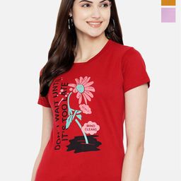 Fabflee Pack Of 3 Typography Printed Cotton T-shirt-picture-35