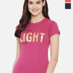 Fabflee Pack Of 3 Typography Printed Cotton T-shirt-image-103