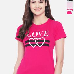 Fabflee Pack of  3 Typography Printed Cotton T-shirt-image-110