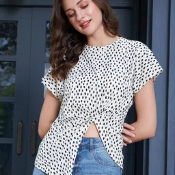 Berrylush Abstract Printed Cotton T-shirt-picture-17