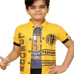 BAESD Boys Typography Printed Mandarin Collar Tailored Jacket With Attached T-shirt-picture-31