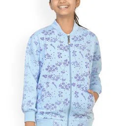 BAESD Girls Floral Printed Fleece Lightweight Bomber Jacket-image-96