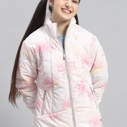 Monte Carlo Girls Floral Printed Mock Collar Lightweight Padded Jacket-picture-29