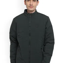 AD & AV Men Olive Green Water Resistant Longline Open Front Jacket-51