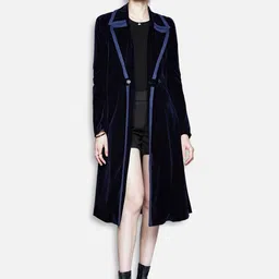 JC Collection Women Blue Longline Open Front Jacket-44