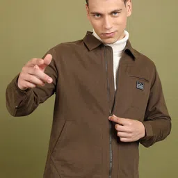 HIGHLANDER Spread Collar Open Front Bomber Jacket image 1