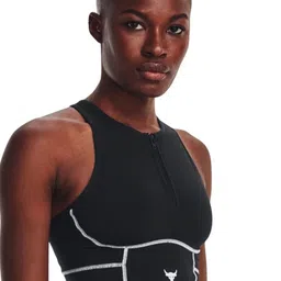UNDER ARMOUR Project Rock Meridian Zip Printed Detail Sleeveless Crop T-shirt-image-52