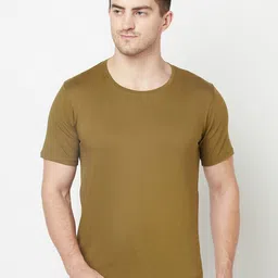 Purple State Men Olive Green Solid T-shirt-image-21