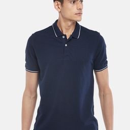 BYFORD by Pantaloons Men Navy Blue Polo Collar Outdoor T-shirt-picture-14