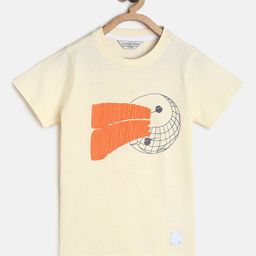 TALES & STORIES Boys Off White Printed Outdoor Cotton T-shirt-image-96