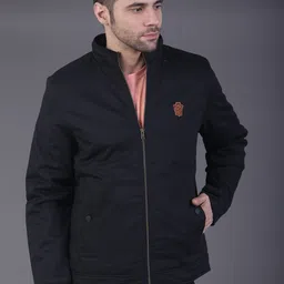 SQUIREHOOD Mock Collar Cotton Bomber Jacket-picture-27