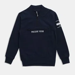Maniac Boys Stand Collar Fleece Bomber Jacket-image-7