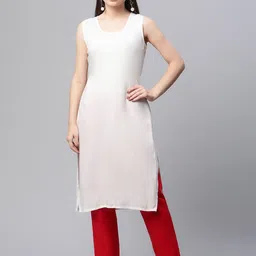 Ayaany Women White Straight Kurta-46