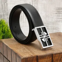 LOUIS STITCH Men Black Leather Formal Belt-image-42