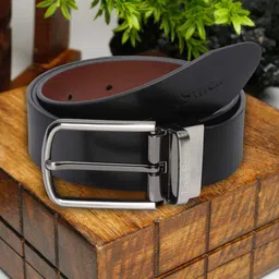LOUIS STITCH Men Black Leather Formal Belt-image-82