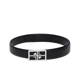 LOUIS STITCH Men Black Solid Leather Formal Belt-image-102
