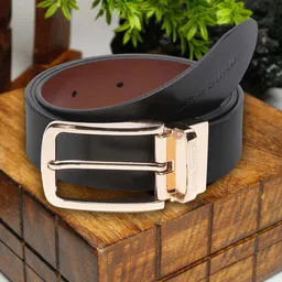 LOUIS STITCH Men Black Leather Formal Belt-image-74