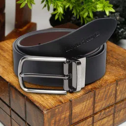 LOUIS STITCH Men Black Textured Leather Formal Belt-image-99
