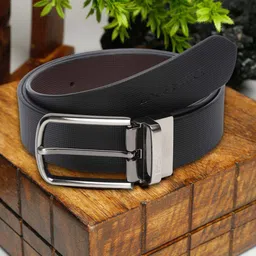 LOUIS STITCH Men Black Textured Leather Formal Belt-image-89