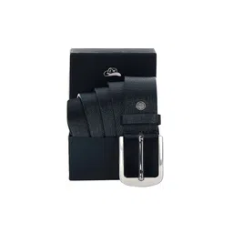 Leather World Men Black Textured Leather Formal Belt-image-62