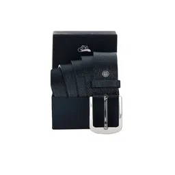 Leather World Men Black Textured Leather Formal Belt-image-45