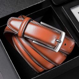 URBAN ALFAMI Men Leather Tang Wide Formal Belt-image-28