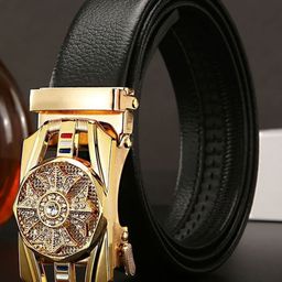 WINSOME DEAL Men Textured Embellished Buckle Belt-47