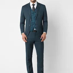 Van Heusen Slim-Fit Single-Breasted Three-Piece Formal Suit-46